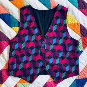Vintage Colorful Geometric Vest